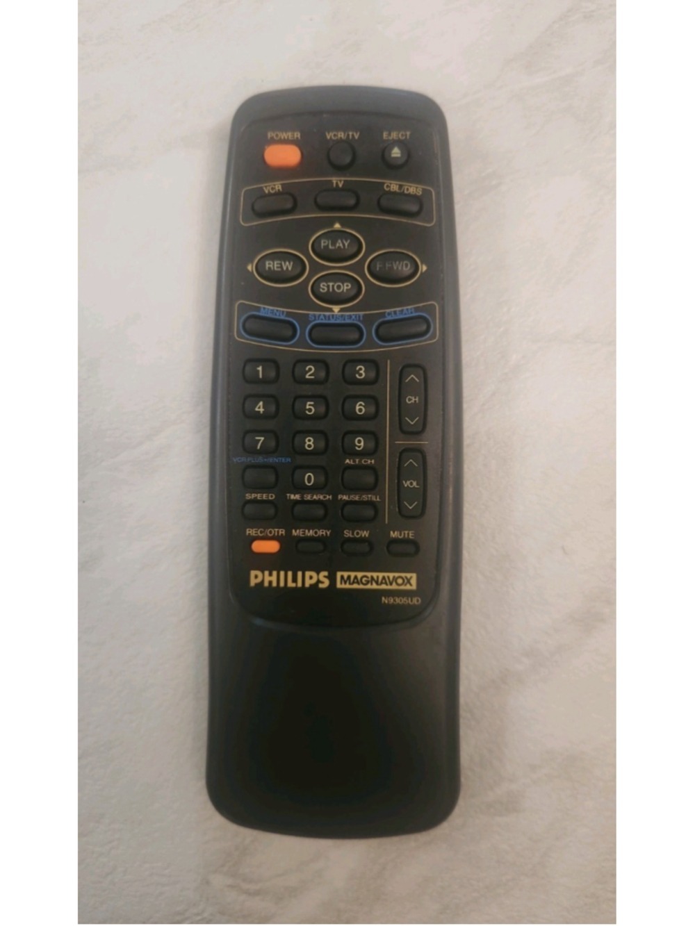 Philips Magnavox N9305UD VCR/TV Remote Control Wireless Black OEM